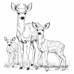 Deer Family Coloring Pages: Buck, Doe, and Fawns 1