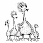 Deinonychus Family Coloring Pages: Male, Female, and Babies 3
