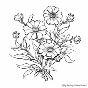Delicate Aster Flower Autumn Coloring Pages 2
