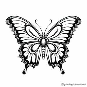 Delicate Butterfly Coloring Pages 3