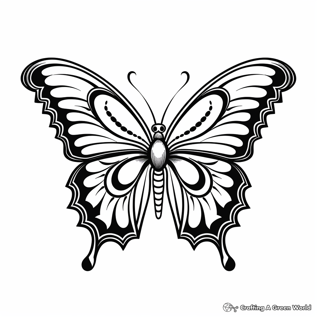Delicate Butterfly Coloring Pages 3