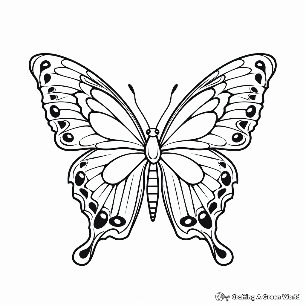 Delicate Butterfly Coloring Pages 4