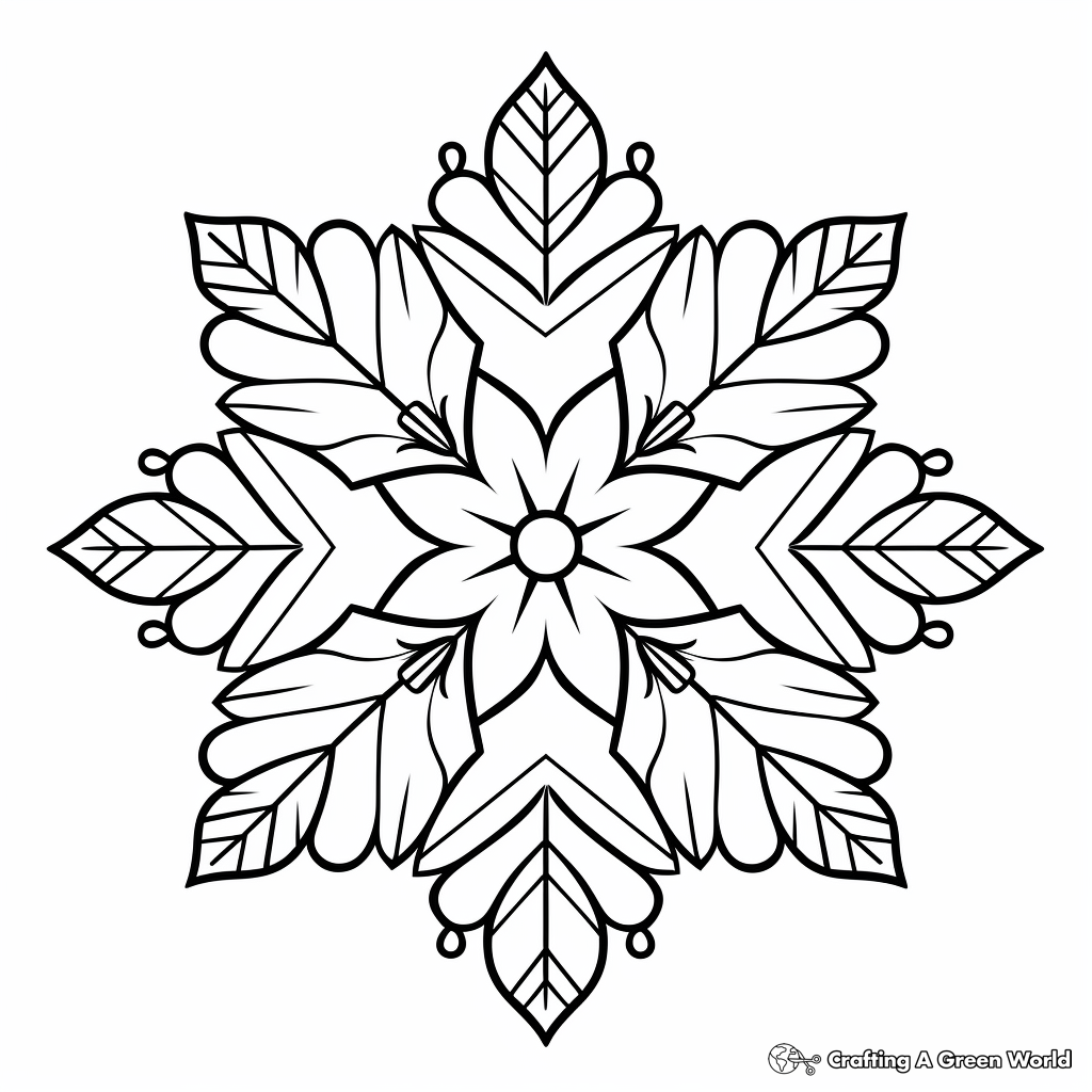 Delicate Christian Snowflake Coloring Pages 4