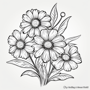 Delicate Daisies Coloring Pages for Kids 1