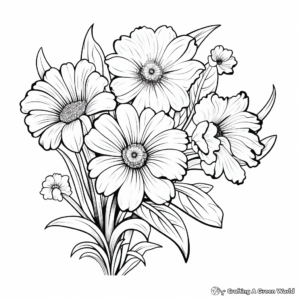 Delicate Daisies Coloring Pages for Kids 3