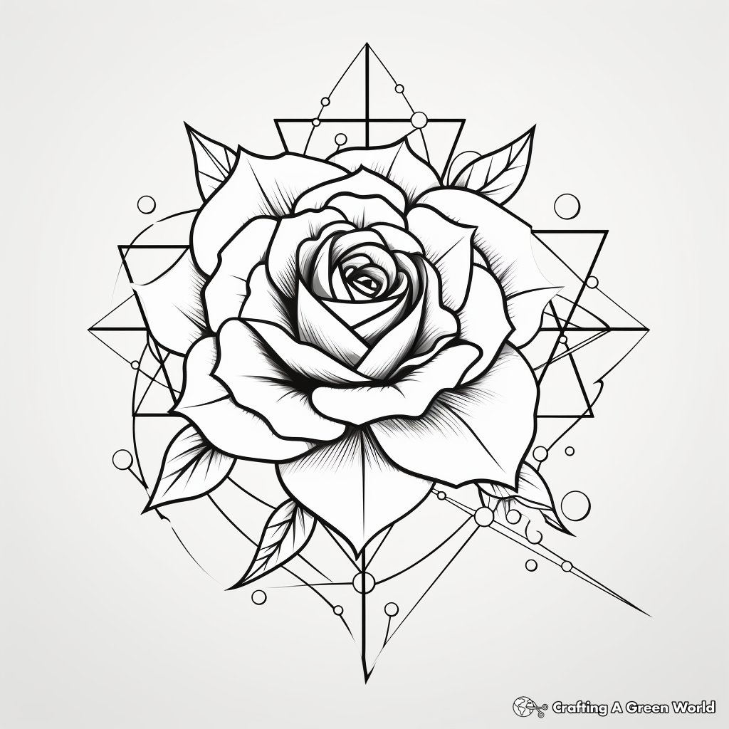 Sketch Realistic Geometric Rose Temporary Tattoo Sticker For Women Flower  Arm Tattoos Decals Waterproof Bloosom Body Art Tatoos - AliExpress