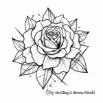 Delicate Geometric Rose Tattoo Coloring Pages 3