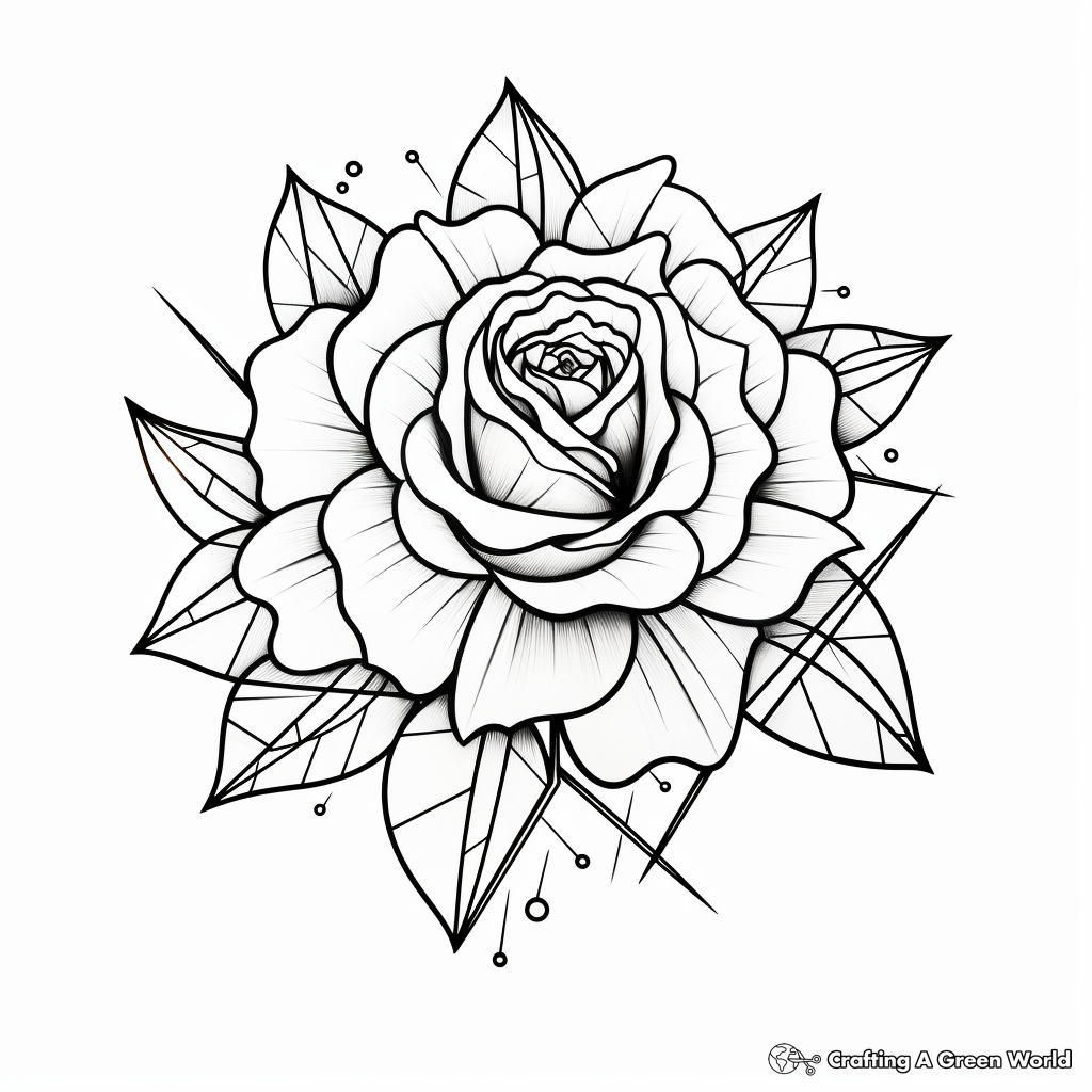 Simply Inked Geometric Rose Temporary Tattoo, Designer Tattoo for Girls  Boys Men Women waterproof Sticker Size: 2.5 X 4 inch 1pc. l Black l 2g :  Amazon.in: Beauty