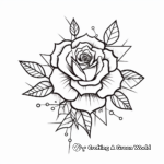 Delicate Geometric Rose Tattoo Coloring Pages 4