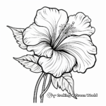 Delicate Hibiscus Flower Coloring Pages 2