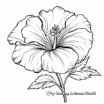 Delicate Hibiscus Flower Coloring Pages 3