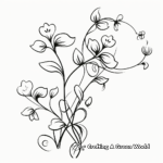 Delicate Pea Flower Vine Coloring Pages 1