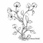 Delicate Pea Flower Vine Coloring Pages 2