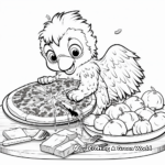 Delicious BBQ Chicken Pizza Coloring Pages 1