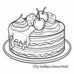 Delicious Birthday Cake Coloring Pages 3
