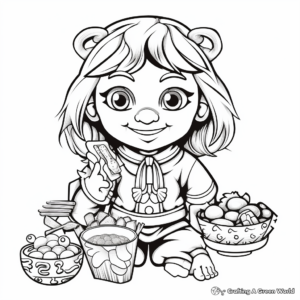 Delicious Chinese New Year Food 2023 Coloring Pages 1