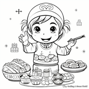 Delicious Chinese New Year Food 2023 Coloring Pages 2