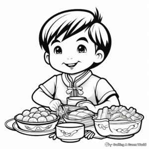 Delicious Chinese New Year Food 2023 Coloring Pages 3