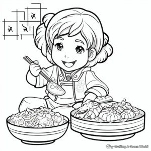 Delicious Chinese New Year Food 2023 Coloring Pages 4