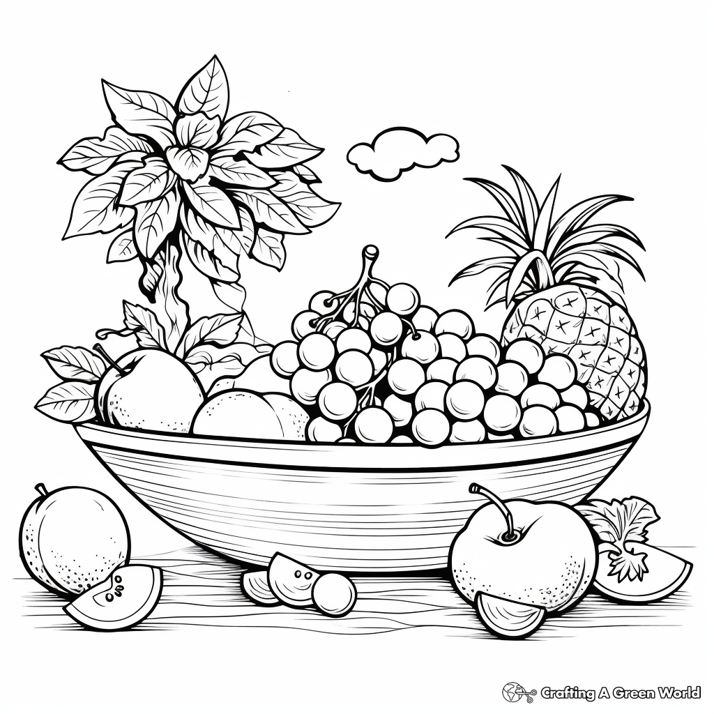 Delicious Summer Fruits Coloring Pages 1