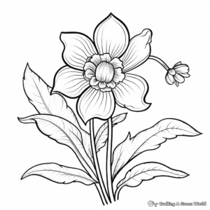 Delightful Daffodil Fall Coloring Pages 1