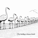 Delightful Flamingo Parade Coloring Sheets 3