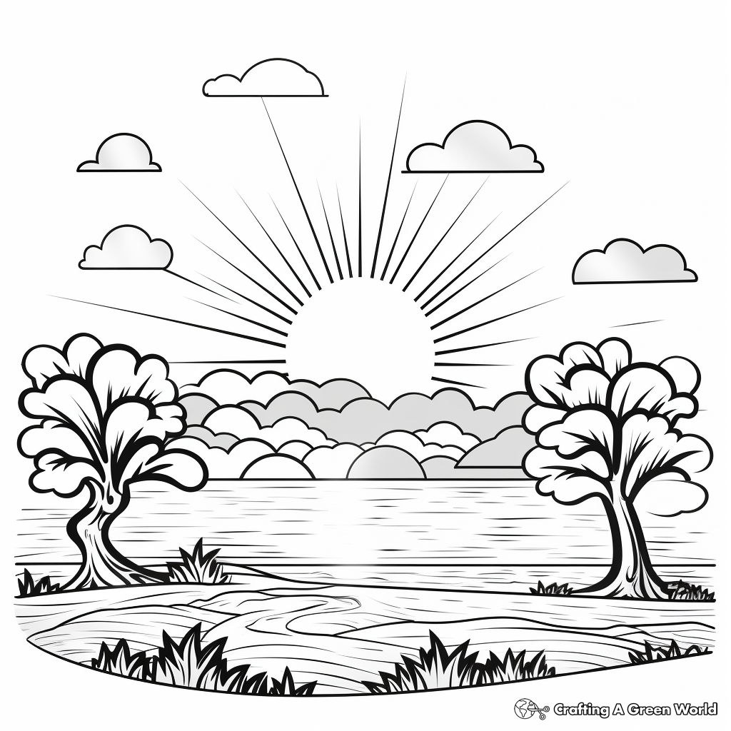 Delightful Friday Sunset Coloring Pages 2