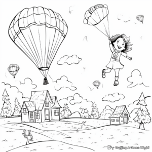 Delightful Kite Flying Summer Bucket List Coloring Pages 1