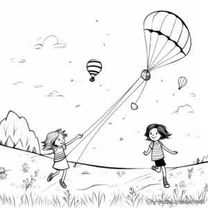 Delightful Kite Flying Summer Bucket List Coloring Pages 3