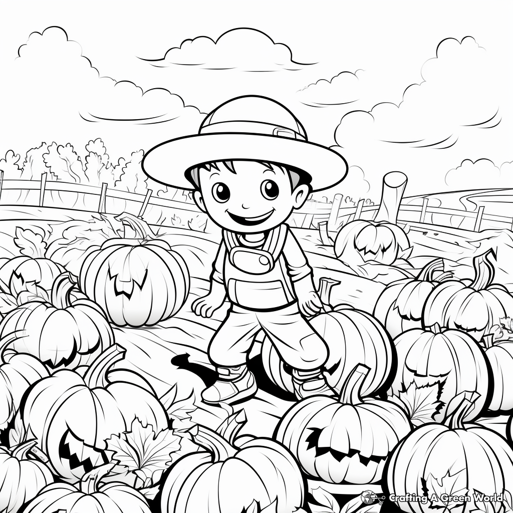 Delightful Pumpkin Patch Coloring Pages 2