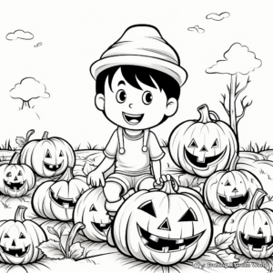 Delightful Pumpkin Patch Coloring Pages 3