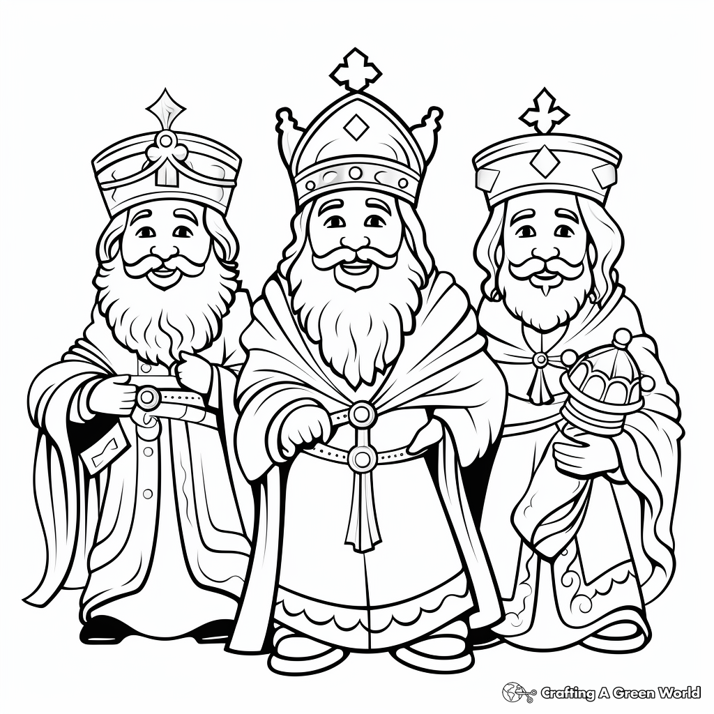 Delightful Three Wise Men Coloring Sheets 1