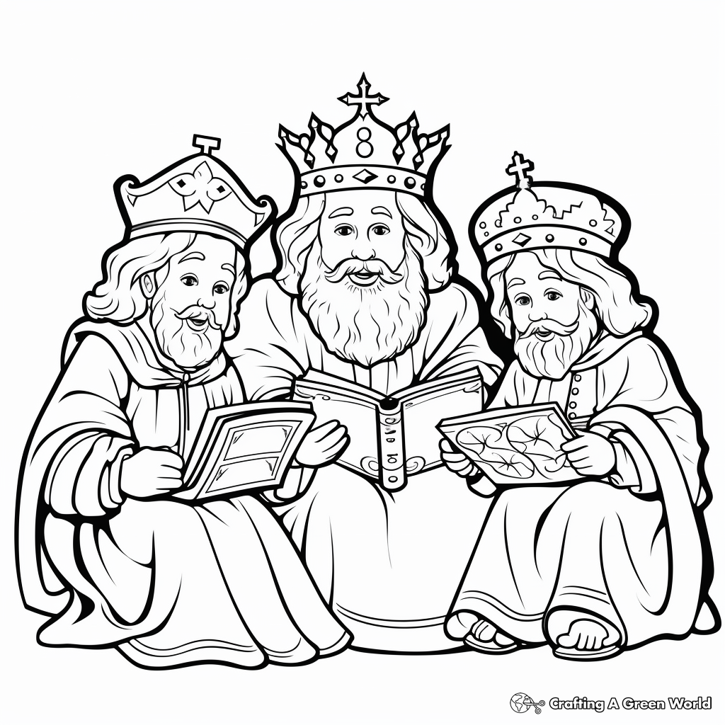 Delightful Three Wise Men Coloring Sheets 2