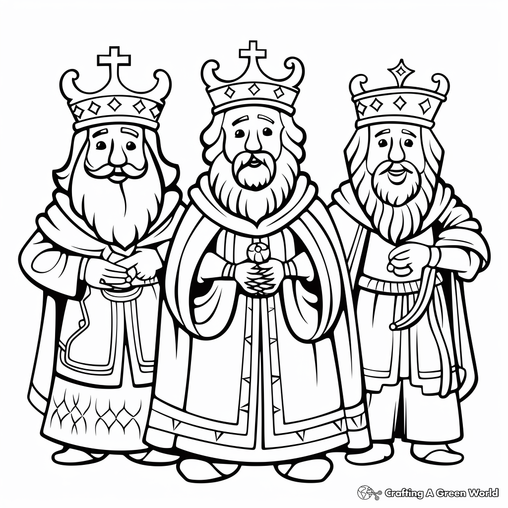 Delightful Three Wise Men Coloring Sheets 3