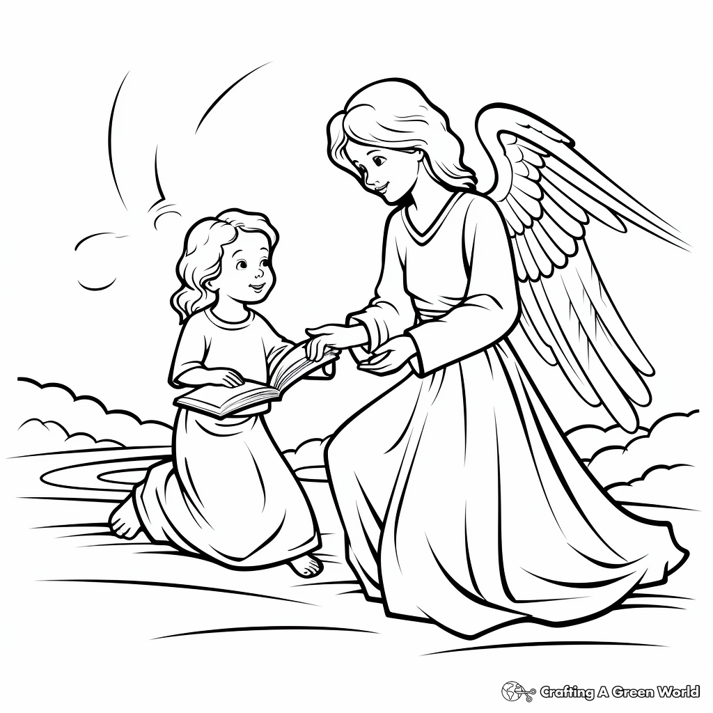 Depiction of Christmas Angel Visitation Coloring Sheets 2