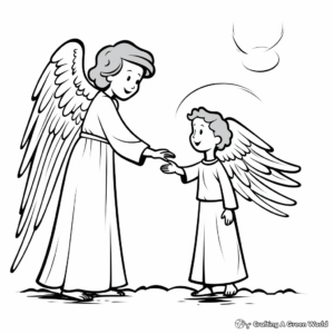 Depiction of Christmas Angel Visitation Coloring Sheets 3