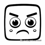 Depressed Emoji Face: Tech-Inspired Coloring Pages 1
