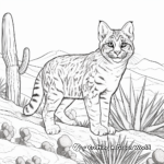 Desert Bobcat: Landscape Scene Coloring Pages 2