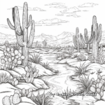 Desert Oasis Coloring Pages: Cactus and Wildlife 2
