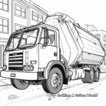 Detail-Oriented Industrial Garbage Truck Coloring Sheets 4
