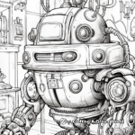 Detail-Oriented Steampunk Robot Coloring Pages 1