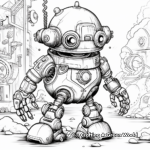 Detail-Oriented Steampunk Robot Coloring Pages 3