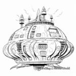 Detailed Adult Coloring Pages: Elaborate Alien Spaceship 4