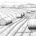 Detailed Agricultural Landscape including Hay Coloring Pages 1