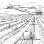 Detailed Agricultural Landscape including Hay Coloring Pages 2