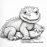 Detailed Alligator Coloring Pages for Adults 3