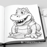 Detailed Alligator Coloring Pages for Adults 4