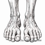 Detailed Anatomical Illustration of Toes Coloring Pages 4