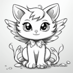 Detailed Angel Cat Coloring Pages for Older Kids 1