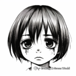 Detailed Anime Sad Face Coloring Pages 2